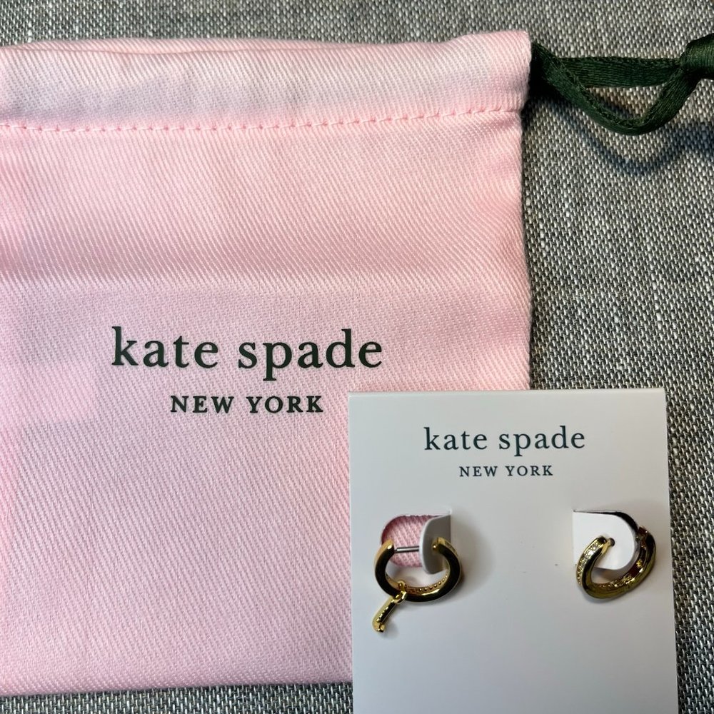 Kate Spade earrings, Tiny Twinkles collection, Initial J